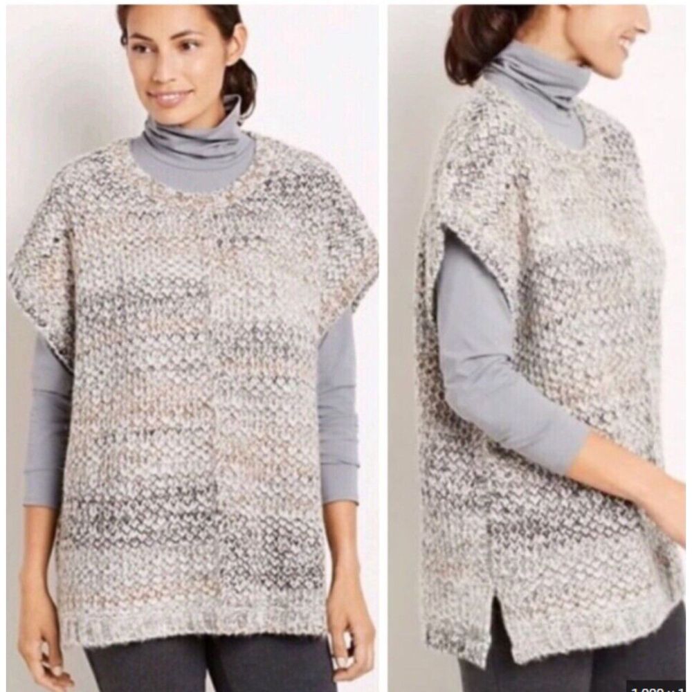 J Jill Oversized Sleeveless Boxy Knit Relaxed Lagenlook Comfy Sweater Vest XS/S